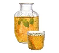 Carafe à eau avec distributeur de liquides élégant pour rinçage, pour boissons d'appoint pour la salle de bain, ensemble de décanteur de bureau transparent esthétique, carafe moderne pour services