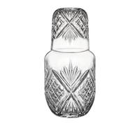 Carafe à eau de chevet avec tasse, pichet à jus en verre de 600 ml avec | Ensemble de carafe à eau moderne pour chambre à coucher, table de chevet, cuisine, décanteur en verre pour bain de bouche
