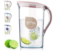 Carafe à eau pour la porte du réfrigérateur avec couvercle, 2,1 litres, en fibre de verre transparente, idéale pour préparer du thé, des jus de fruits et des boissons fraîches, sans BPA
