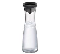 Carafe à eau WMF Basic en verre, 1 litre, verre avec couvercle, couvercle silicone, fermeture CloseUp, noir.