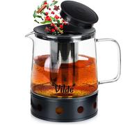 Carafe à thé en verre borosilicate - VILDE - 1,5L - Verre borosilicate - Infuseur inox - Podgrzewacz inclus