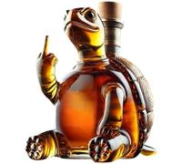 Carafe à vin Carafe à whisky, vin de tortue 350 ml montrant son doigt d'honneur, flacon whisky en verre transparent 5, 1 x 5, 1 x 7, avec bouchon pour