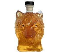 Carafe à whisky - Bouteille de whisky élégante, détails complexes de tête de loup, verre durable, finition fabriquée à la main | Stockage de spiritueux, accessoire de chariot de bar, divertissement à