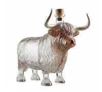 Carafe à whisky de vache des Highlands de 300 ml, bouteille de vin en verre 3D, récipient de stockage d'alcool sur le thème animal, figurine d'art créative for la décoration de la maison, du bar