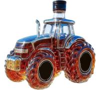 Carafe à whisky en forme de tracteur de 350 ml, statue d'art en verre pour la maison, le bar et la salle à manger