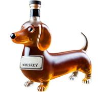 Carafe à Whisky en Verre Design Teckel 3D Chien teckel, 400 ml | Bouteille à Liqueur Originale pour Whisky, Bourbon, Vin Rouge | Idée Cadeau Unique pour Homme, Décoration Bar, Maison, Bureau (D)