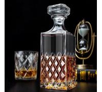 Carafe à whisky Famanu, 849 ml, en cristal, présentée dans un coffret cadeau