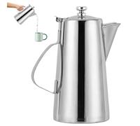 Carafe Acier Inoxydable - Couvercle Plat Pour Eau Fraîche | Théière Professionnelle | 1,5L/2L Grande Contenance, Verseur Court, Métal Épaissi - Cafetière, Pot À Soupe, Pour Maison, Bar, Hôtel