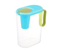 Carafe avec filtre à eau de 2 l - Récipient transparent pour boissons avec poignée et couvercle, grande carafe pour boissons | Carafe pour café froid, thé glacé, jus et boissons d'été, ustensiles