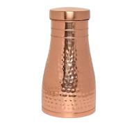 Carafe de chevet en cuivre pur pour les bienfaits de l'Ayurveda - Capacité - 1 litre (33,81 US Fluid Ounce) (martelé)