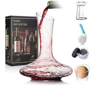 Carafe de vin élégant avec support de séchage et accessoires - Verre cristal sans plomb