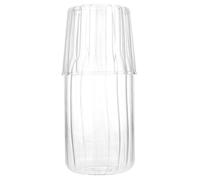 Carafe D'eau Froide en Verre Borosilicaté avec Couvercle, Ensemble | Usage Maison, Jus, Lait et Boissons Froides, Design Simple et Élégant, Pratique, Sûr, Livré avec Tasse