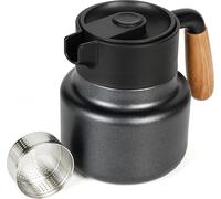 Carafe en acier inoxydable avec poignée et filtre à thé - 800ml/27oz Verseuse à boissons thermique à double paroi - Pot isolé par le vide pour garder au chaud le café, le thé, l'eau et les boissons