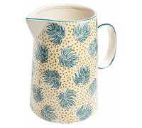 Carafe en céramique, style bohème chic, bleu, 1500 ml, 17,5 x 13 x 18 cm
