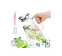 Carafe en verre 1.8L avec couvercle et anse, filtration fine eau chaude thé glacé jus café lait