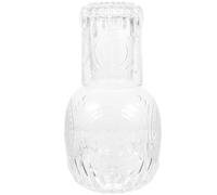 Carafe en Verre 880ml avec Tasse, Élégante, pour Bureau | Capacité 265ml, Lot de Deux Pièces, Usage Maison ou Fête, Convient à Plupart des Liquides