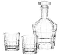 Leonardo Carafe en verre avec 2 verres à whisky