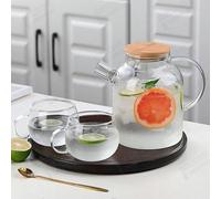 Carafe en verre avec couvercle - 1,8 l - pour les boissons chaudes et froides telles que le café, le lait, le thé glacé, le vin et les jus de fruits