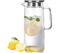 Carafe en verre avec couvercle 1000ml - Boissons maison Lait Vin Ice Tea Carafe