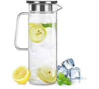 Carafe en verre avec couvercle en acier inoxydable, 12 l, pour thé glacé et jus de fruits