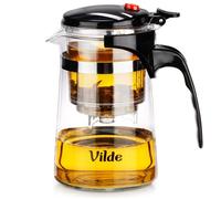 Carafe en verre avec infuseur - Vilde - 600 ml - Verre borosilicate - Système de décharge - 13x9x15,5 cm