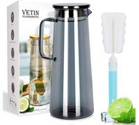 Carafe en verre borosilicate de 1,5 l avec couvercle, pour le thé ou le jus