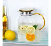 Carafe en verre borosilicaté de 1,8 L avec couvercle, étanche
