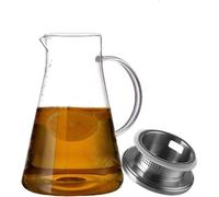 Carafe en verre de 1,8 litre avec couvercle pour boissons fraîches