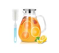 Carafe en verre de 2,5L avec couvercle inox et double ouverture