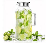 Carafe en verre de 2 litres, de forme carrée, pour réfrigérateur