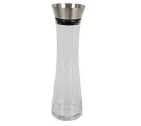 Carafe en verre GK-01-1 litre - En verre borosilicate de qualité supérieure - Couvercle en acier inoxydable - Carafe à décanter - Carafe en verre - Théière en verre pour thé, café, glace, eau froide