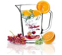 Carafe en verre - Pichet à eau - 1,23 l - Pour l'eau, les jus, les limonades - FCM - Convient pour les aliments