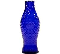 Carafe en verre pour l'eau | Collection Fish & Fish par Paola Navone | Carafe 850 ml | Bouteille transparente bleu foncé pour boissons | Convient comme vase