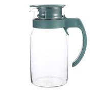 Carafe en Verre Quartz 800ml Verte Poignée et Bec Verseur | Ouverture Large, Corps Transparent, Remplissage Facile, Service à Table ou Pique-niques, pour Eau et Citron
