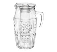 Carafe en Verre Romantica par Bormioli - Possibilité de Mettre des glaçons - Contenance de 1,8 l - Garde Les Boissons au Frais sans Les diluer - Verre gravé dans Un Style Vintage