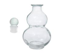 Carafe en Verre Transparent 270ml de Gourde avec Bouchon Rond | Bouteille Rechargeable, pour Vin ou Spiritueux, Service de Table Décoratif, Usage Bar