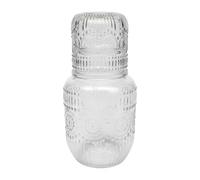 Carafe et verre - Carafe de chevet en forme de flocon de neige, carafe élégante pour thé, café, lait, jus, boisson en verre transparent avec couvercle, ensemble pour table de chevet moderne