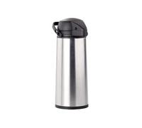 Rosenstein & Söhne – Carafe isotherme à pompe 1,9 L – Gris – Acier inoxydable, verre renforcé