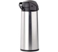 Carafe isotherme à pompe - ROSENSTEIN & SOHNE - 1,9 L - Gris - Acier inoxydable, verre renforcé, plastique