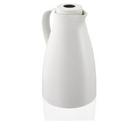 Leifheit Pichet isotherme 1L Harmonic, Pichet thermos café et thé totalement étanche, Thermos café chaud jusqu'à 24h, ouverture fermeture et versement d'une seule main, thermos design sans BPA, blanc