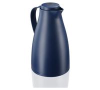 Leifheit Pichet isotherme 1L Harmonic, Pichet thermos café et thé totalement étanche, Thermos café chaud jusqu'à 24h, ouverture fermeture et versement d'une seule main, thermos design sans BPA, bleu