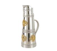Carafe Isotherme Métallique Pichet, Argent | Vintage, Décoratif, Récipient avec Poignée, pour Service à Thé, Collectionneurs, Professionnels restauration
