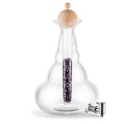 Carafe Universe 10 l Platine - Fleur de vie - Bouchon en bois de pin cembro - soufflée à la bouche