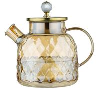 Carafe verre borosilicate 1,5L, couvercle, anse, résistante chaleur, lait/jus/thé glacé/eau chaude. .