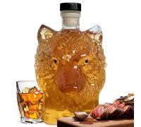 Carafe Whisky Bouteille Whisky Artistique Et Élégante Contenant Spiritueux | Décanteur À Vin Tête De Loup 350 Ml pour le stockage de whisky et spiritueux, mariage, collection de bourbon