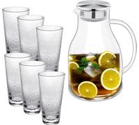 Carafe Wilmax avec 6 verres, ensemble en verre thermo-isolant WL-888211/A-888630/A6