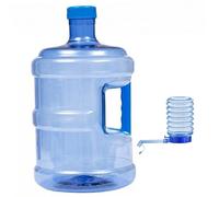 Carafes à Eau en Plastique, Carafe à Eau de 1 Gallon avec Pompe, récipient en Plastique pour Animaux de Compagnie Joint étanche avec poignée Ergonomique, Carafe Bleue Transparente 1 Gallon