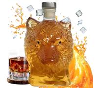 Carafes pour alcool artistique, élégante, bouteille de whisky | Carafe à décanter tête de loup pour bar à la maison, mariage, collection bourbon, cocktail, barman, spiritueux, whisky 350 ml