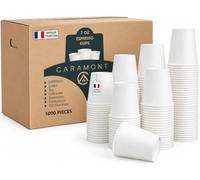 Caramont - Gobelets en Carton 7 Oz-Pack de 1000, Jetables,Résistants à la Chaleur, Carton de Qualité, Idéal pour Café,Thé,Boissons Chaudes et Froides lors d'Événements comme Anniversaires,Réceptions