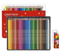 CARAN D ACHE 30 Crayons de couleur Permanents et 2 cartes. Swisscolor Selection